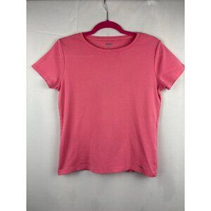 DKNY Womens Medium Pink Cotton T-Shirt
